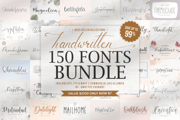Download The Handwritten Collections Font Bundle - Handwritten Collection