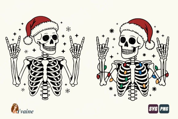 Download Christmas SVG Skeleton Rock on Dual PNG - Christmas Collection