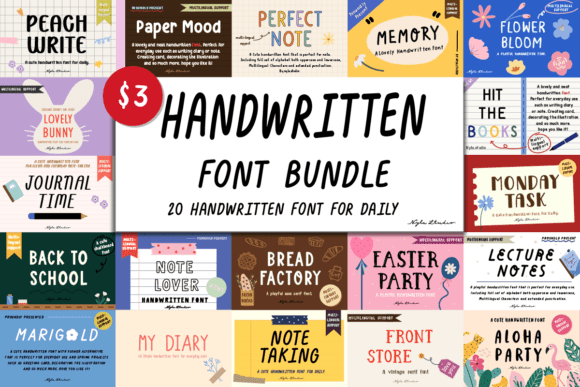 Download Handwritten Font Bundle - Handwritten Collection