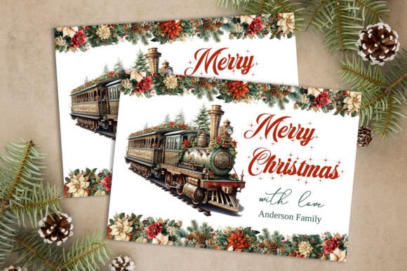 Download Vintage Christmas Train Greeting Cards - Christmas Collection