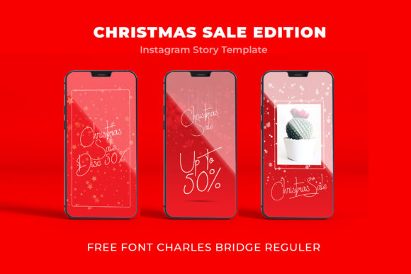 Download Template Christmas &amp; FREE FONT CHARLES - Christmas Collection